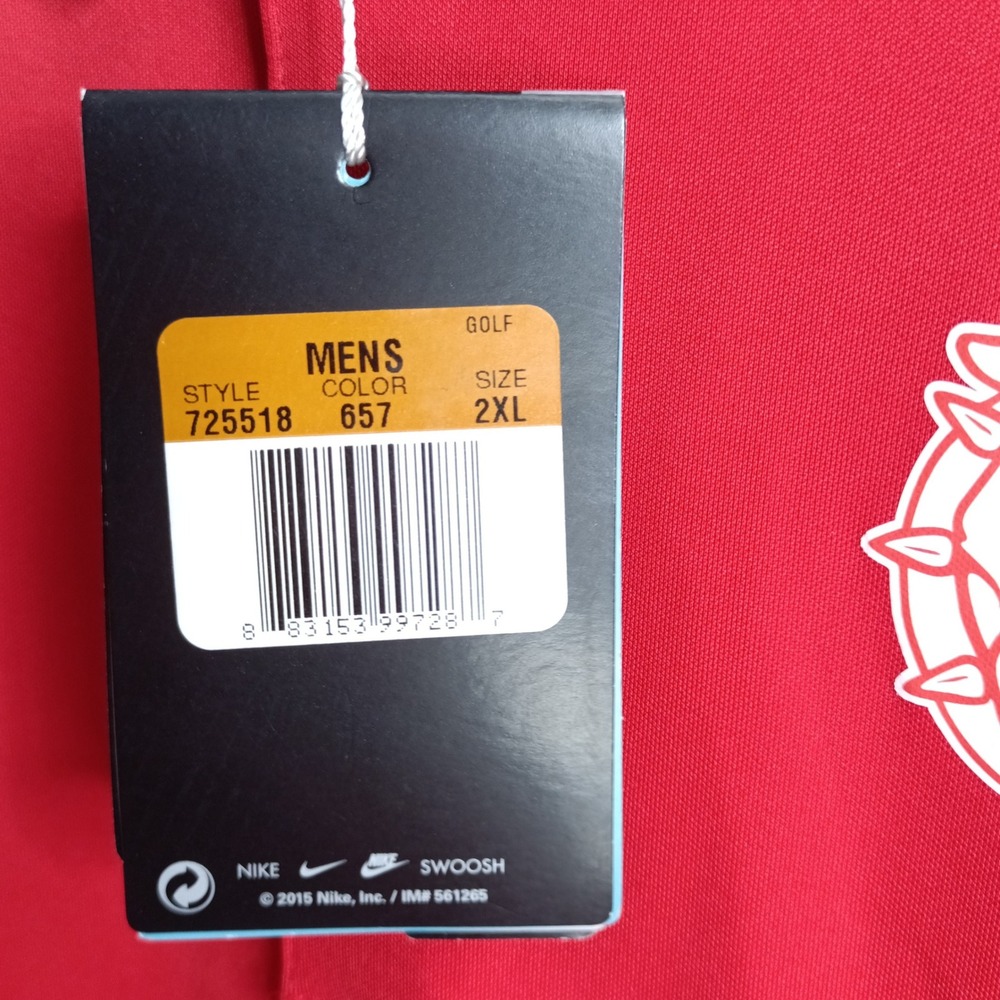 Nike Golf Gonzaga Bulldogs Red Dri-FIT Polo Shirt Mens XXL 725518-657 NWT - Picture 7 of 9
